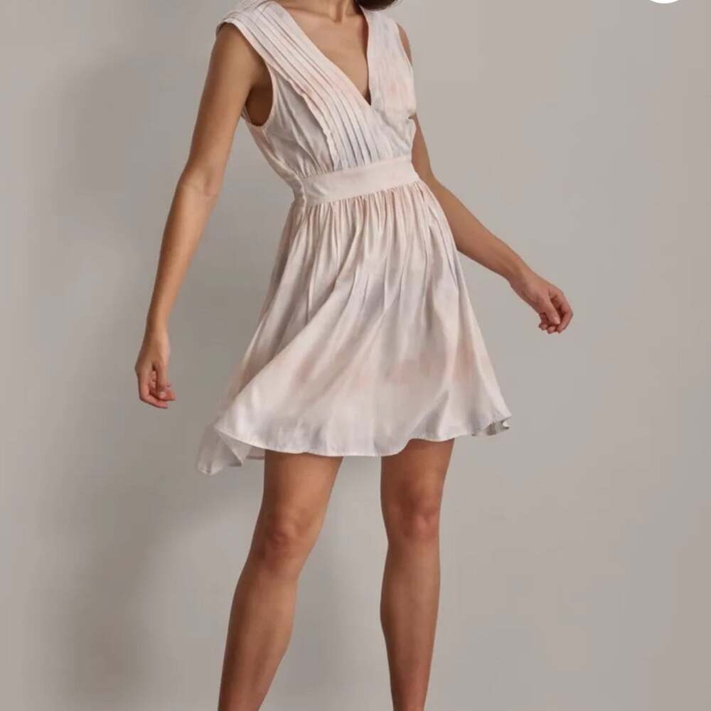 DKNY Tie Dye Sleeveless Pleated A-line Skater Summer Dress Size XS NWT